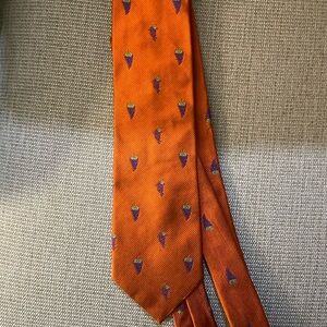 Brooks Brothers Silk Tie Men's Necktie Orange Purple Grapes 100% Silk
